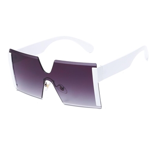 Modesolbrille - Oversize firkantet rammefri